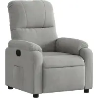 vidaXL Fauteuil relax gris clair tissu microfibre