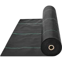 Vevor Toile de Paillage Anti-Mauvaises Herbes 0,9x91,4 m Géotextile Tissé Anti Repousse Herbe Sous Gravier 108 g/m² Toile PP Perméable Résistant à Déchirure pour Aménagement Paysager