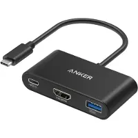 Anker Hub PowerExpand 3-en-1, alimentation 100 W, USB-C, HDMI 4K, USB 3.0, noir