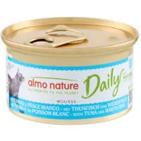 Almo Nature Daily Mousse au thon et poisson blanc pâtée pour chat (85 g)