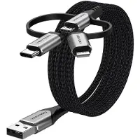 Vention Câble USB 2.0 A mâle vers 3-en-1 Micro-B & USB-C & Lightning mâle, 1 m, gris, aluminium, type...