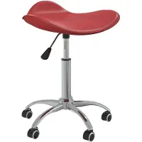 vidaXL Tabouret de coiffure à roulettes vin rouge similicuir