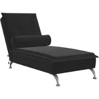 vidaXL Chaise longue de massage avec traversin Noir velours