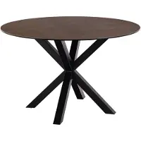 Ebuy24 Heaven table de salle à manger Ø119cm verre marron.