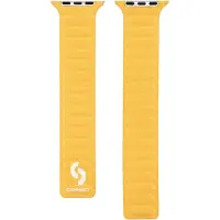 Connect Montre 42/44/45mm Fine woven twill magnetic chain strap (chaîne magnétique, Twill finement tissé), Sangles de montre, Jaune