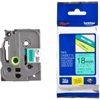 Brother TZe-741 - (18 mm) - Noir sur vert - Ruban