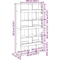 vidaXL Cloison de séparation chêne artisanal bois d'ingénierie