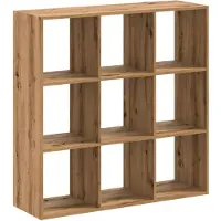 vidaXL Bibliothèque chêne artisanal 102x32x102 cm bois d'ingénierie