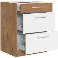 Mirjan 24 Meuble de cuisine à tiroirs inférieurs 60 cm ZHILAN - chêne lancelot / blanc brillant