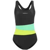 Crowell Femmes, Maillot de bain, Kostium kąpielowy damski Lola kol.01 czarno-zielono-limonkowy 40, Noir, Vert, Multicolore, (40)