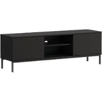 Mirjan 24 Meuble TV bas Querty 2D 05, Loft Salon Sélection, Commode TV Moderne, Élégant Meuble TV (Couleur : Noir)