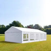 TOOLPORT Tente de réception / Barnum 6x10 m - difficilement inflammable blanc toile de haute qualité PVC 700 N ECONOMY
