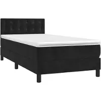 vidaXL Lit boxspring avec matelas noir 80x200 cm velours