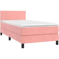 vidaXL Lit boxspring avec matelas rose 80x200 cm velours