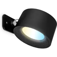 B.K.Licht Applique murale sans alimentation électrique, à intensité variable, tactile, orientable, magnétique amovible, noir, 9,5 x 8 x 4,5 cm