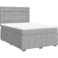 vidaXL Lit boxspring avec matelas gris clair 160x200 cm Tissu