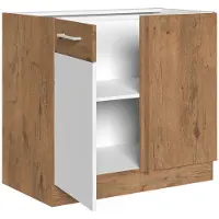 Mirjan 24 Meuble bas de cuisine 90 cm ZHILAN - chêne lancelot / blanc brillant
