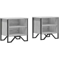 vidaXL Tables de chevet 2 pcs sonoma gris 40x30x40cm bois d'ingénierie
