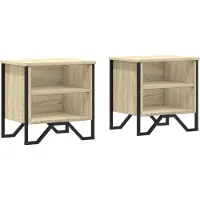 vidaXL Tables de chevet 2pcs chêne sonoma 40x30x40cm bois d'ingénierie