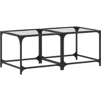 vidaXL Tables basses avec dessus en verre transparent 2 pcs acier