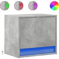 vidaXL Tables de chevet murales avec lumières LED 2 pcs gris béton