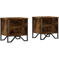 vidaXL Tables de chevet 2 pcs chêne fumé 40x30x40 cm bois d'ingénierie