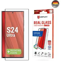 Displex Verre réel + étui (1 pcs, Samsung Galaxy S24 Ultra), Téléphone portable : film de protection, Transparent