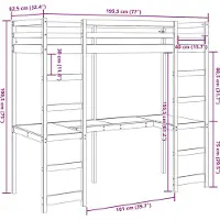 vidaXL Lit surélevé sans matelas brun cireux 75x190 cm pin massif