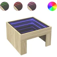 vidaXL Table basse avec Infinity-LED Chêne Sonoma 50x50x30 cm