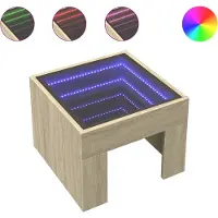 vidaXL Table basse avec Infinity-LED Chêne Sonoma 40x40x30 cm