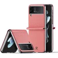 DUX Husa Capac Spate Bril Etui avec portefeuille Roz SAMSUNG Galaxy Z Flip 4