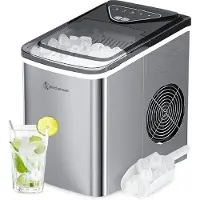 Kitchenwell Machine à glaçons - 2L - 12kg/24 heures - Fonction autonettoyante - Argenté
