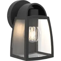 Lutec Applique Kelsey noir avec verre transparent