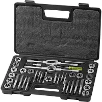 Vevor Coffret Tarauds et Filières 40 Pièces M3-M12 Kit de Taraudage et Filetage Métrique en Acier Résistant Mallette de Transport Outils pour Tarauder et Fileter Construction Réparation Auto Plomberie