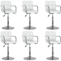 vidaXL Chaises de salle à manger 6 pcs. Pivotant Blanc Similicuir