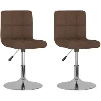 The Living Store Chaise de salle à manger 2 pcs. Pivotant Tissu marron