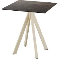 Essentials Infinity - Table de patio, structure couleur sable + plateau en stratifié haute pression (HPL) aspect bois lavé, 70 x 70 cm, 1 pièce