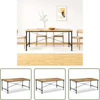 The Living Store Table de salle à manger en bois de manguier massif 180 cm