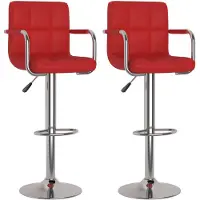 vidaXL Tabouret de bar 2 pcs. Simili cuir rouge vin