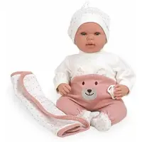 Munecas Arias Elegance Mies With Blanket With Laughter Mechanism Try Me Baby Doll 45 Cm Rose Enfants