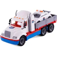 Cavallino Route 55 Torpedo Truck Camion jouet avec voiture - blanc, bleu, rouge