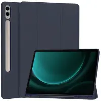 Techsuit - Flex Trifold (with Pencil Holder) - Samsung Galaxy Tab S9 FE Plus - Dark Blue (Samsung Galaxy Tab S9 FE), Étui pour tablette, Bleu
