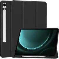 Techsuit Flex Trifold (with Pencil Holder) (Samsung Galaxy Tab S9 FE), Étui pour tablette, Noir