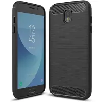 Techsuit - Carbon Silicone - Samsung Galaxy J5 2017 J530 / Galaxy J5 Pro 2017 - Black (Samsung Galaxy J5 Pro (2017)), Coque pour téléphone portable, Noir