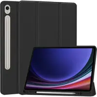 Techsuit - Flex Trifold (with Pencil Holder) - Samsung Galaxy Tab S9 / S9 FE / S10 FE - Black (Samsung Galaxy Tab S10 FE, Samsung Galaxy Tab S9, Samsung Galaxy Tab S9 FE), Étui pour tablette, Noir