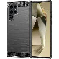 Techsuit - Carbon Silicone - Samsung Galaxy S24 Ultra - Black (Samsung Galaxy S24 Ultra), Coque pour téléphone portable, Noir