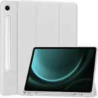Techsuit - Flex Trifold (with Pencil Holder) - Samsung Galaxy Tab S9 / S9 FE / S10 FE - Gray (Samsung Galaxy Tab S10 FE, Samsung Galaxy Tab S9, Samsung Galaxy Tab S9 FE), Étui pour tablette, Gris