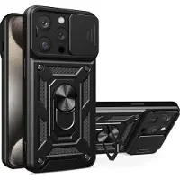 Techsuit Camshield Back Cover Housse pour Apple iPhone 16 Pro Max - Noir
