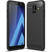 Techsuit - Carbon Silicone - Samsung Galaxy A6 2018 - Black (Samsung Galaxy A6 (2018)), Coque pour téléphone portable, Noir