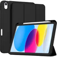 Techsuit - Flex Trifold (with Pencil Holder) - iPad 10 (2022) 10.9 / 11 (2025) - Black (Apple iPad Air 11 2025), Étui pour tablette, Noir